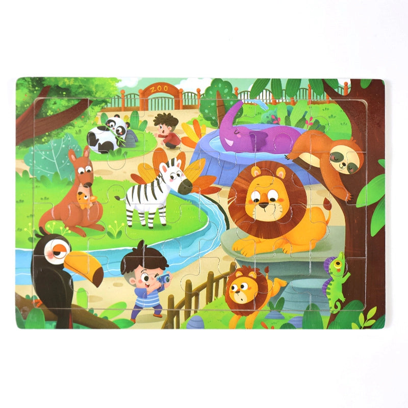 Puzzles Toddler(3-6Years) Cartoon Wood Toys