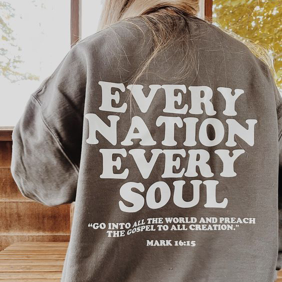 Every Nation Every Soul Printed Women's Casual Sweatshirt / [blueesa] /