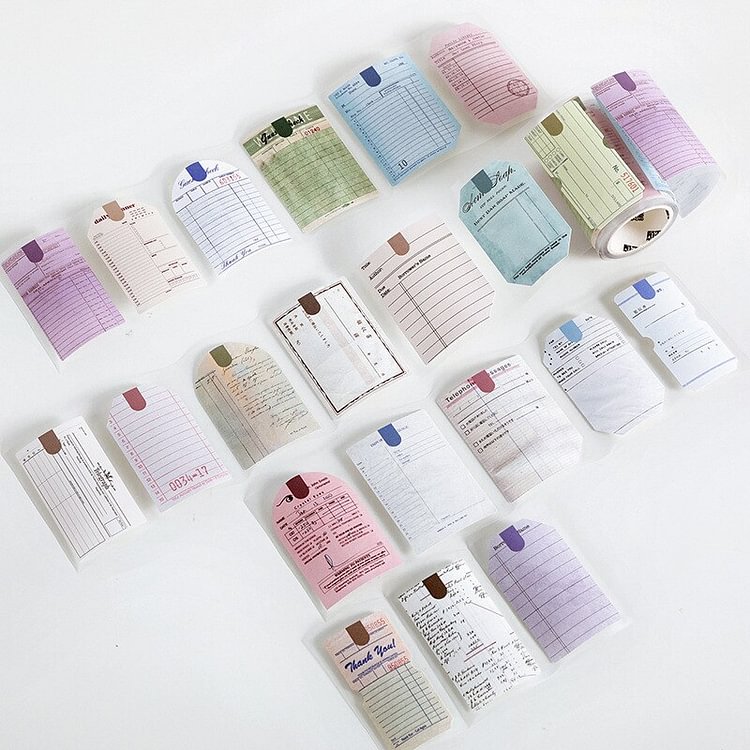 JOURNALSAY 7cm*300cm Simple Retro Writeable Transparent Washi Tape Journal Material