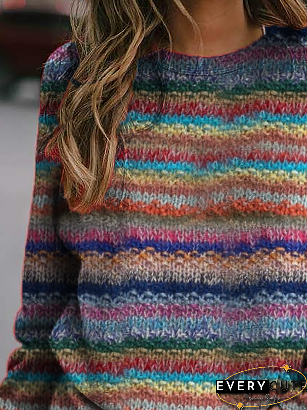 Plus size Long Sleeve Casual Striped Shirts & Tops