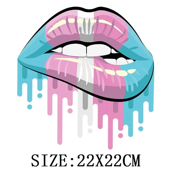 Beautiful Lip Thermal Stickers On T-shirt DIY Washable Patches On Clothes Sex Design  Iron On Transfers On Hoodies Bag Appliqued