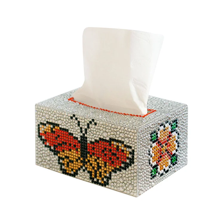 Diamond Painting Tissue Box Tissue Holder DIY Desktop Craft (Butterfly)