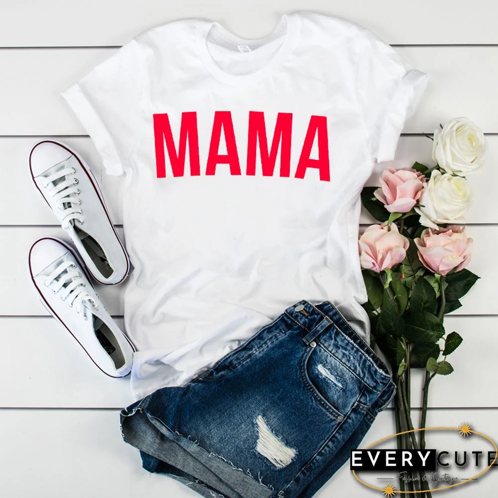 Women Mama Mom Dinosaur Print Mother Clothing Tees Tops Graphic Female Ladies Womens Lady T-Shirt Tumblr T Shirt T-Shirts