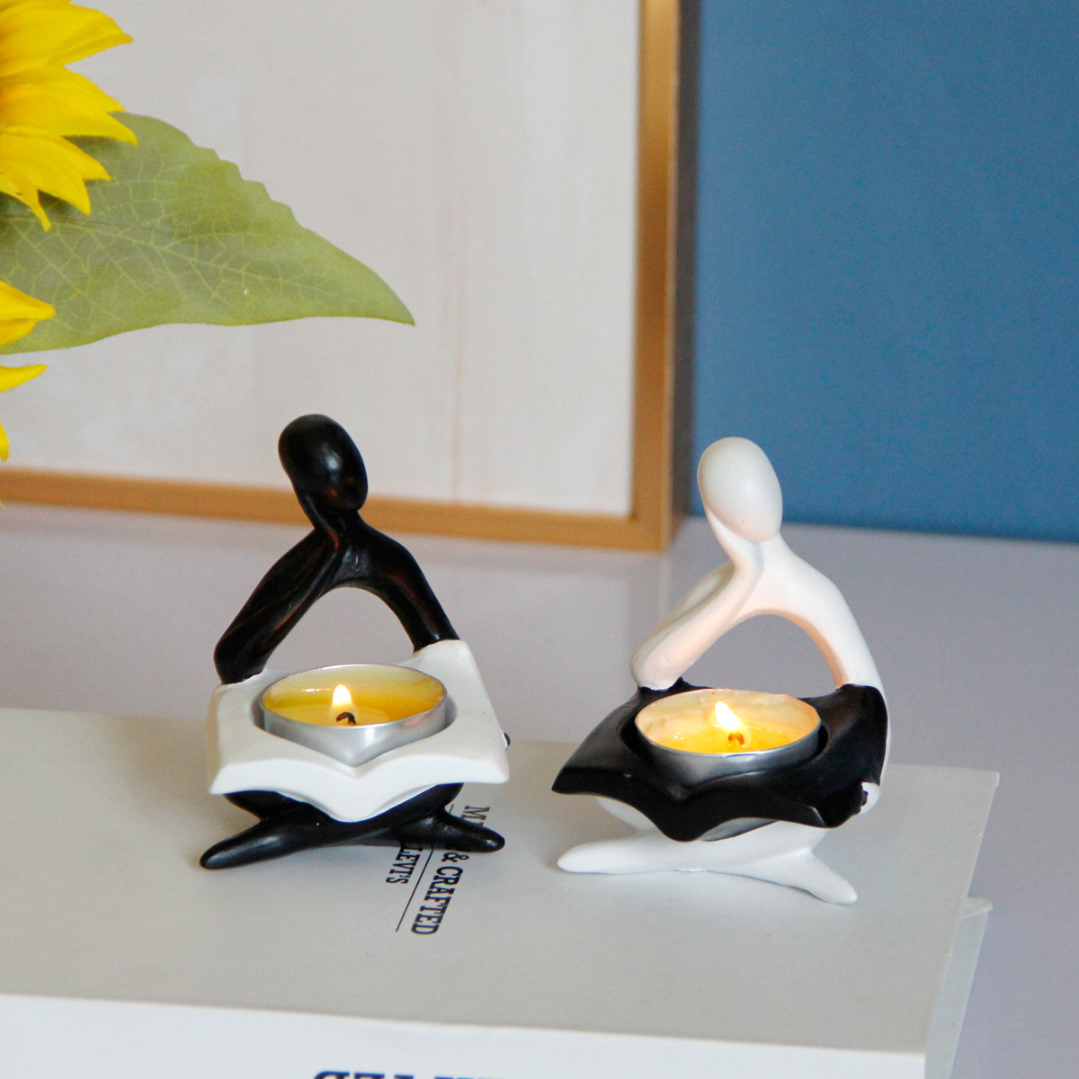 Creative Candle Holder Resin Character Abstract Candle Cup Candlestick
