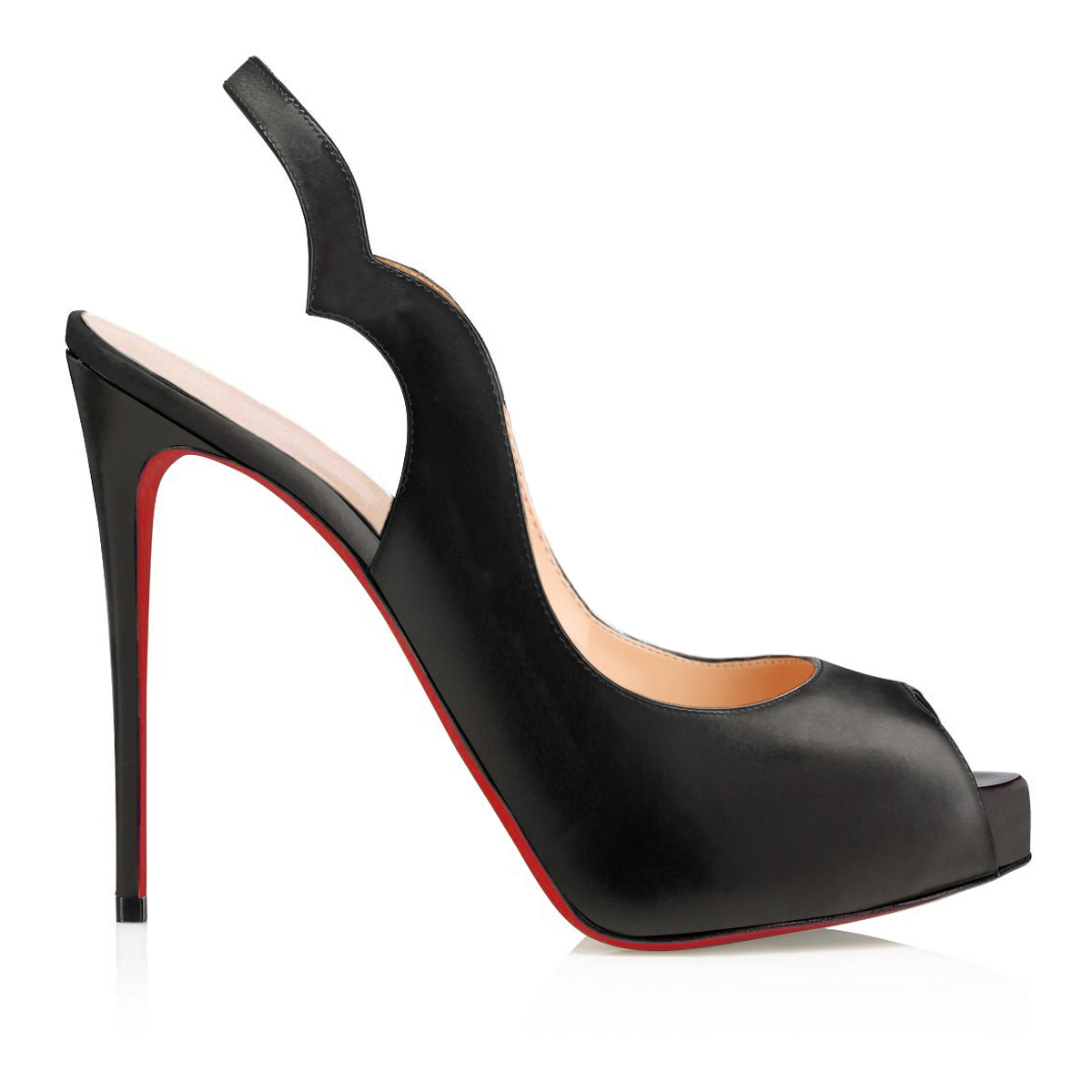 120mm Women's Hot Chick Sling Alta Heel Platform Peep Toe Party Wedding Red Bottoms Pumps-MERUMOTE