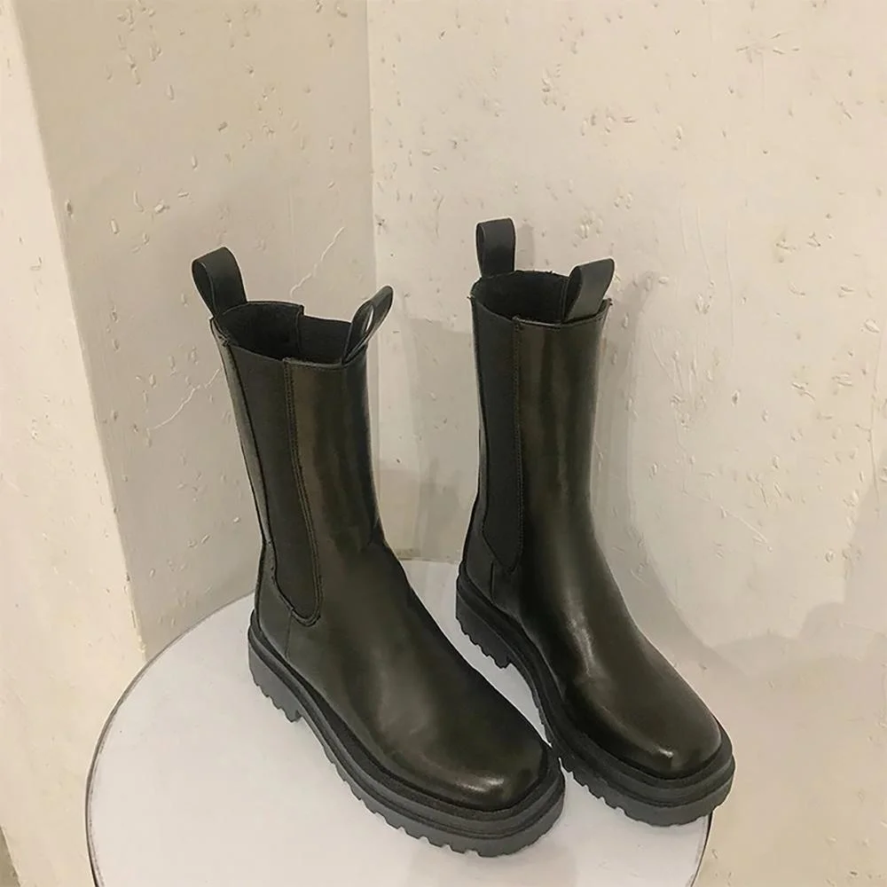 Plain and Casual Ankle High Boots