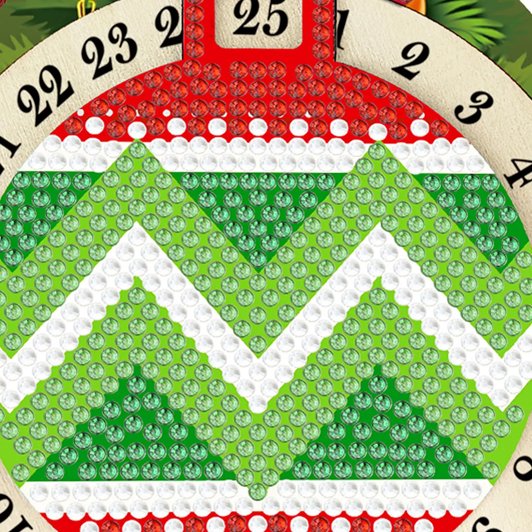 Elk DIY Christmas Countdown Diamond Painting Tabletop Ornaments Kit 25 Days Crystal Art Craft Decoration Wooden for Living Room Home Office Decoration
