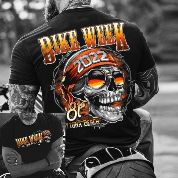 Bike Week Daytona Beach Skull T-Shirt Motorcycle T Shirt - Life is Beautiful for You - SheChoic