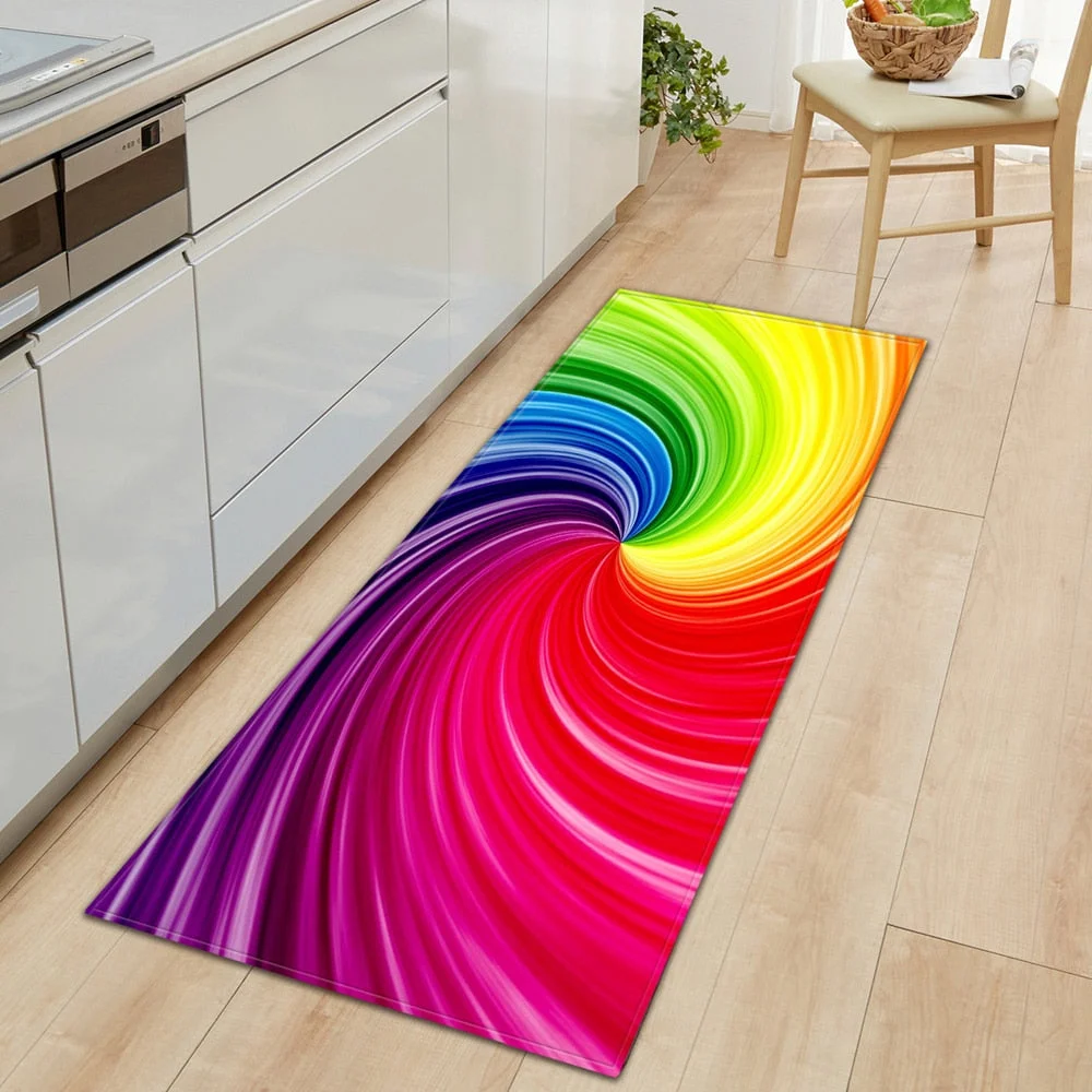 Nordic Entrance Doormat Kitchen Mat Home Bedroom Hallway Floor Rug 3D Pattern Decoration Flannel Carpet Bathroom Non-slip Mat