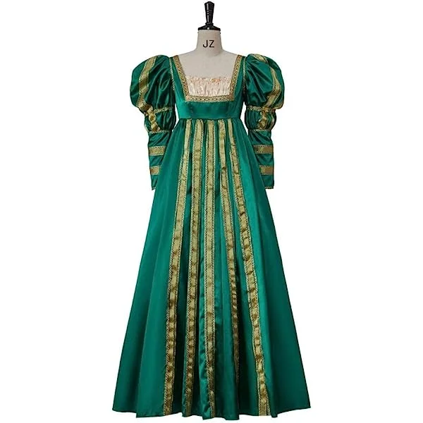 Lucrezia Borgia Dress Women's Renaissance Costume Green Ball Gown Halloween Costume Dress
