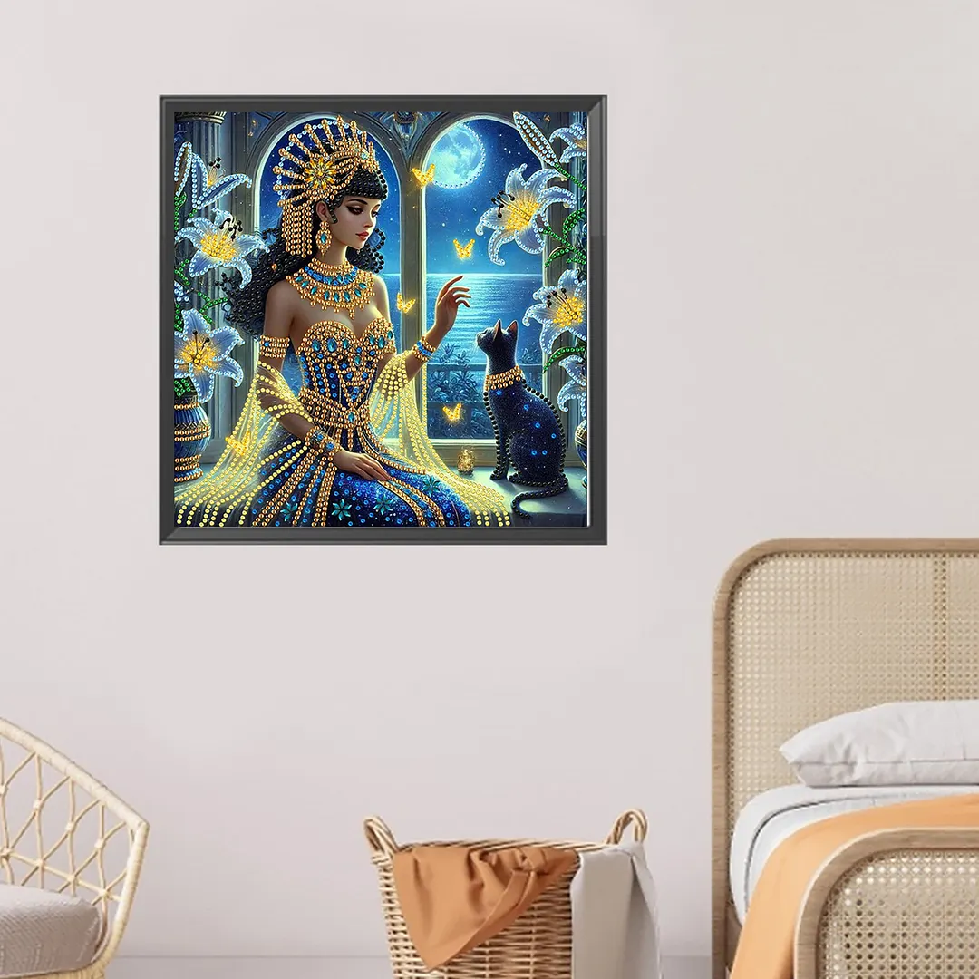 Egyptian Beauty - Diamond Painting - Partial Special Shaped Drill(Canvas|30*30cm)