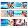 (US Only)6PCS DIY Heart Flower Diamond Art Greeting Cards Congratulations Cards & Gifts