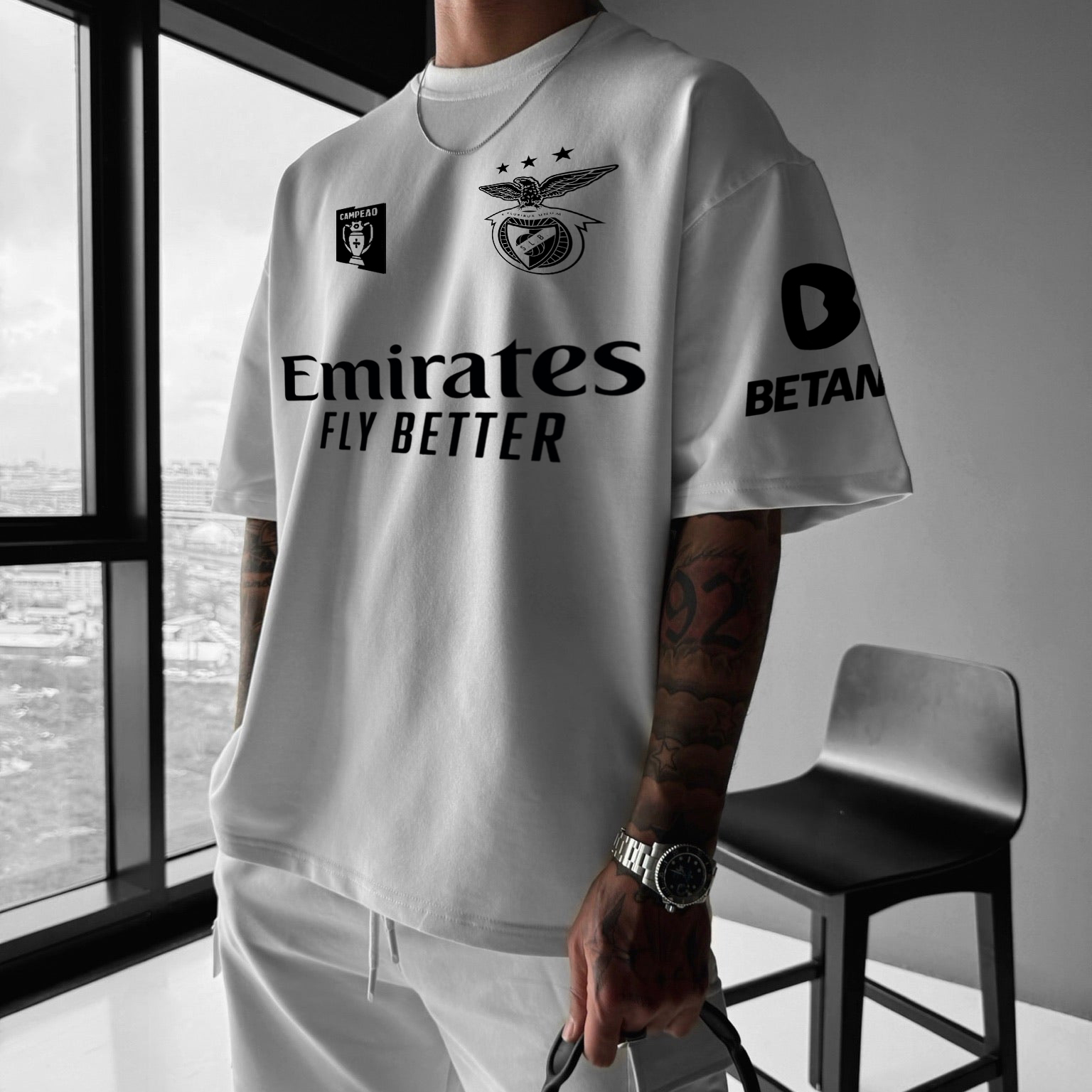 Unisex Portugal Football Club Logo Print Oversized T-shirt / TECHWEAR CLUB / Techwear
