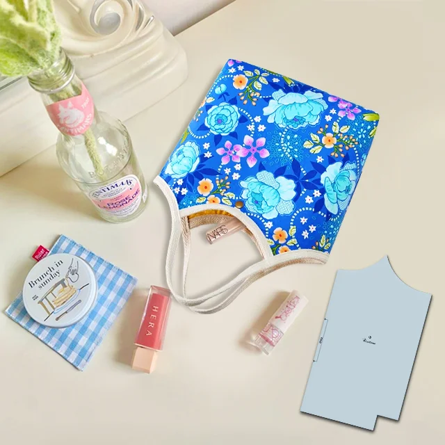 Stylized Handles Tote Bag Sewing Template With Tutorial