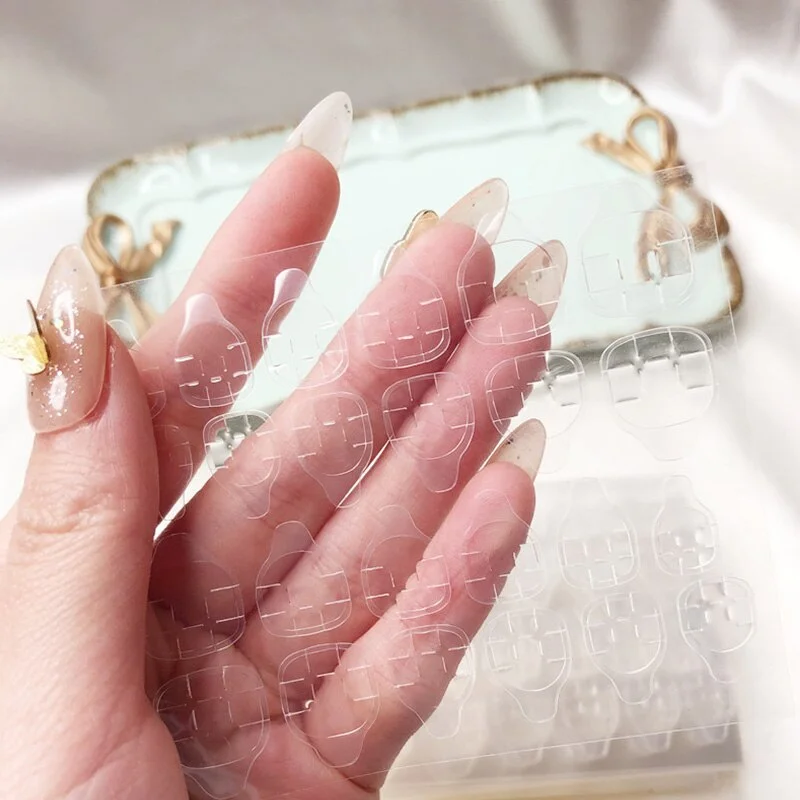 24PCS Beauty DIY Jelly Double-sided Tape False Nail Tips Environmentally-friendly Transparent Invisible Adhesive Nail Art Tools-Nail Inspo