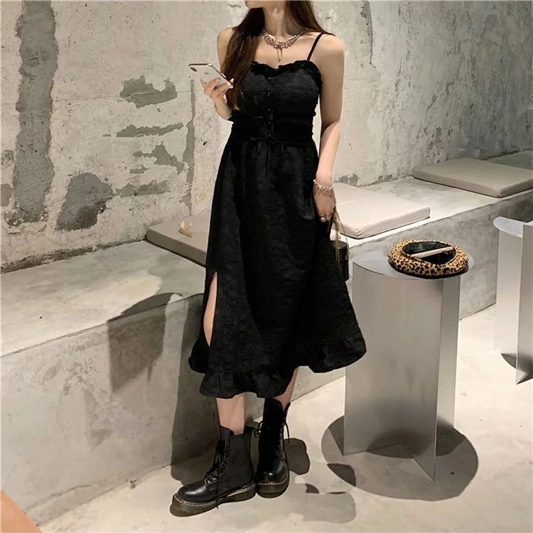 Summer Maxi Dresses Robes For Women Casual 2021 Fairy Clothes Strap Tank White Lace Sundress Party Dress Lolita Cottagecore