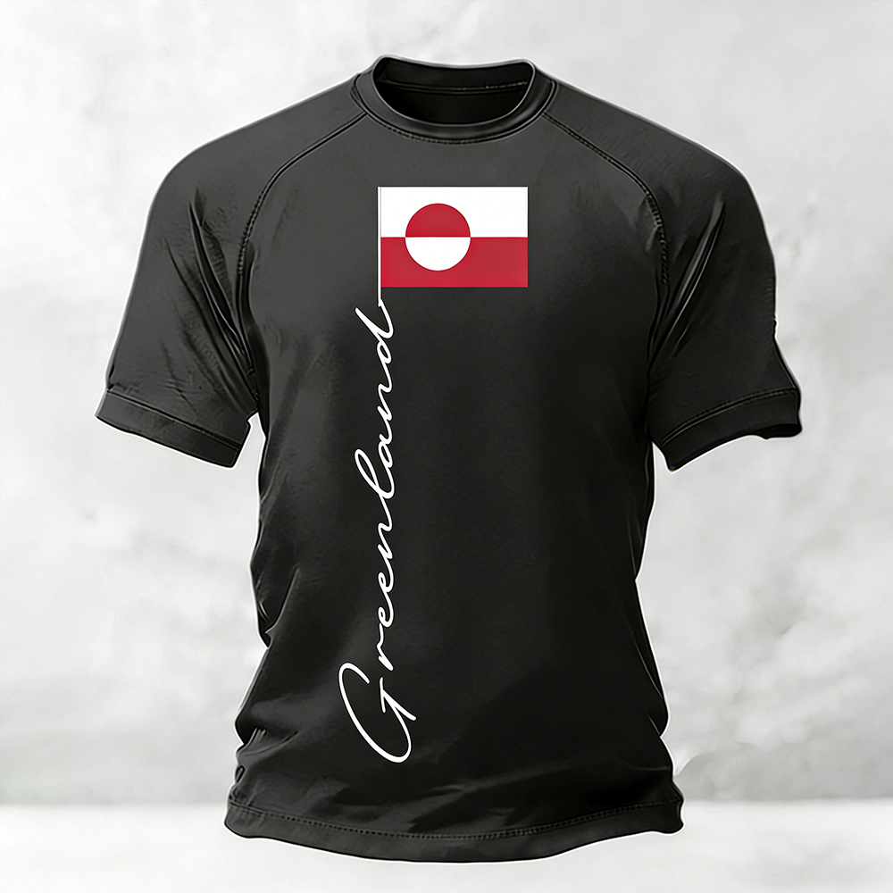 Men's Greenland Flag Comfortable Short-sleeved T-shirt artswardrobe