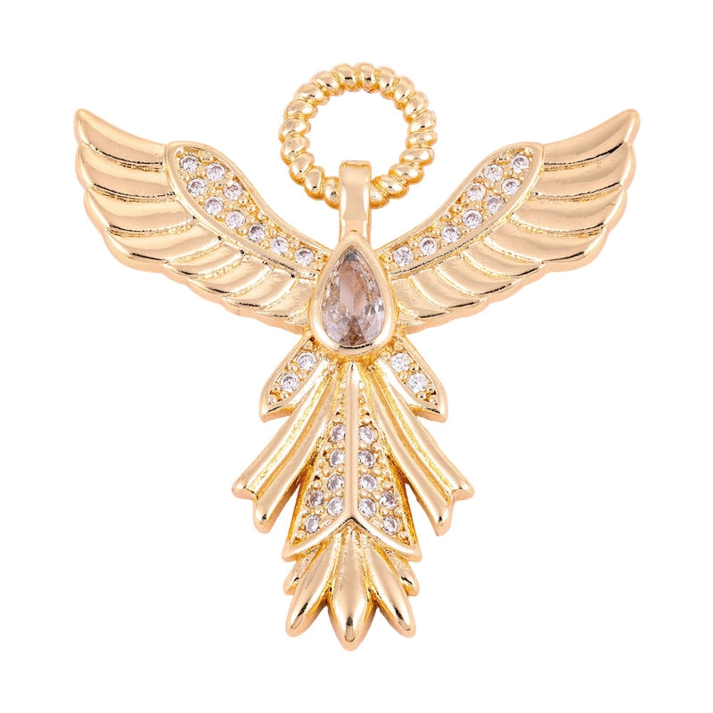 1 Piece Copper Zircon Four Leaf Clover Round Heart Shape Pendant Jewelry Accessories