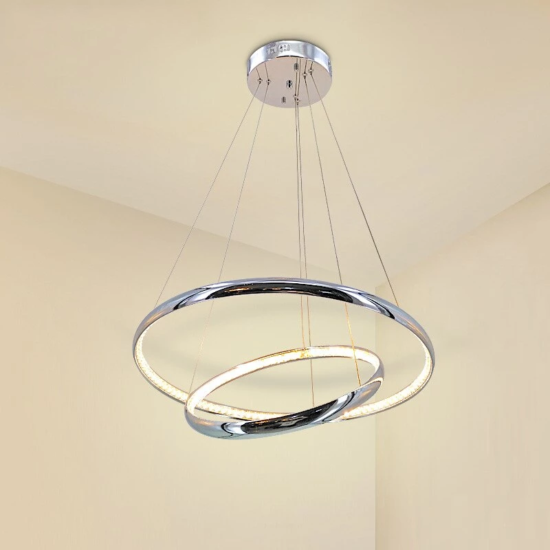 Modern Crystal Aluminum LED Pendant Lights Inside Emit Light Ceiling Hanging Living Room Kitchen Luminaire Pendant Lamp