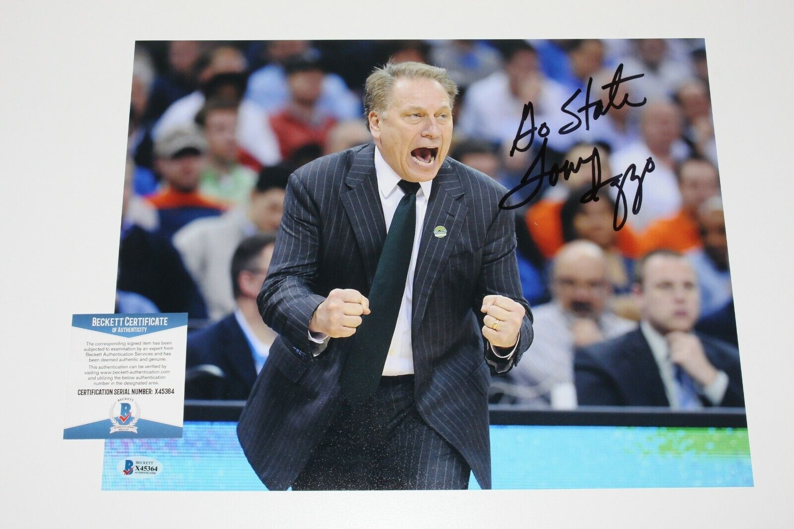 MICHIGAN STATE SPARTANS COACH TOM IZZO SIGNED FINAL FOUR 11X14 Photo Poster painting B BAS COA