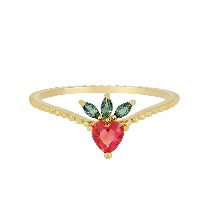 Tinyname® 18k Gold Plated Ring Very Berry Strawberry Ring