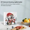 Christmas Acrylic DIY Diamond Art Painting Napkin Holder Set (Penguin Snowman)