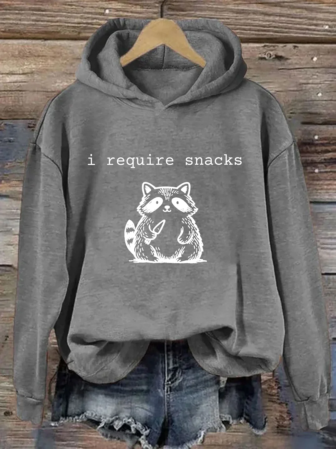 I Require Snacks Raccoon Hoodie