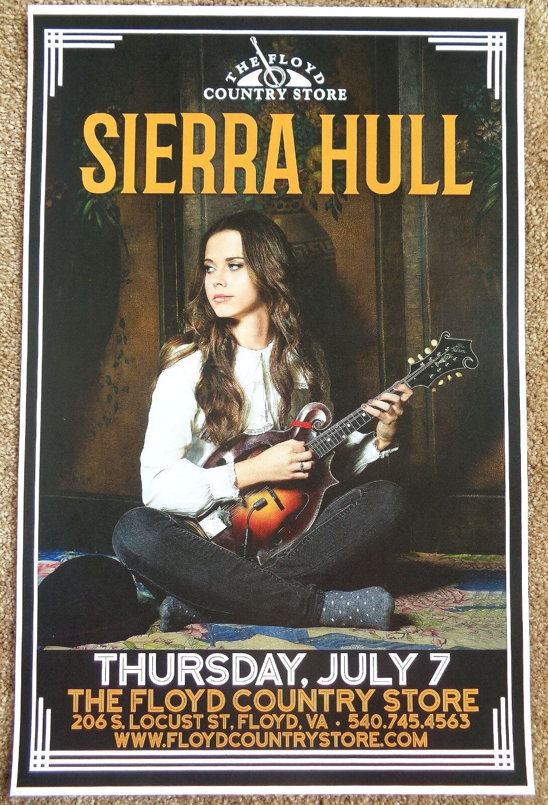 SIERRA HULL 2016 Gig POSTER Floyd Virginia Concert Bluegrass