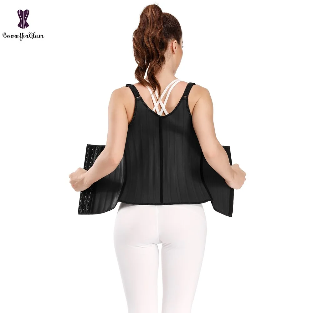 Hook Adjustable Waist Trainer 25 Steel Boned Slimming Corset Workout Girdle Vest Latex Women Body Shaper Plus Size XS -6XL
