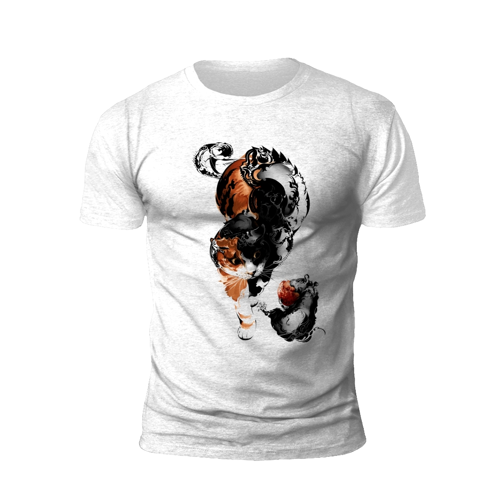 Yin Yang Cats T-Shirt: Feline Balance of Opposites
