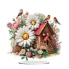 >SALE<Daisy Cottage Acrylic Special Shape DIY Diamond Painting Desktop Ornaments