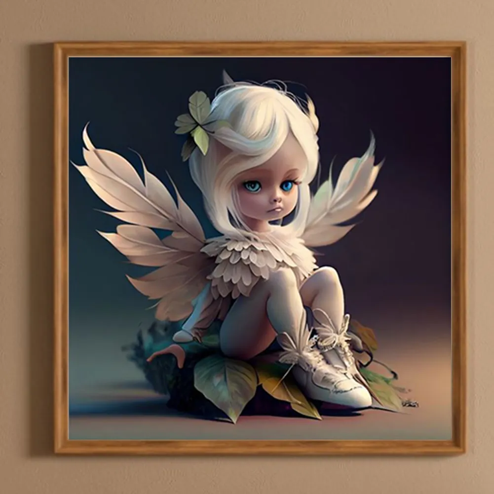 Full Round Diamond Painting 50*50cm - Little Girl With Wings