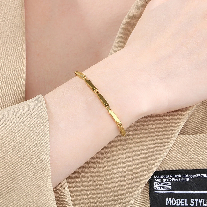 Minimalist Rhombus 304 Stainless Steel Unisex Bracelets Men Chain Bracelets