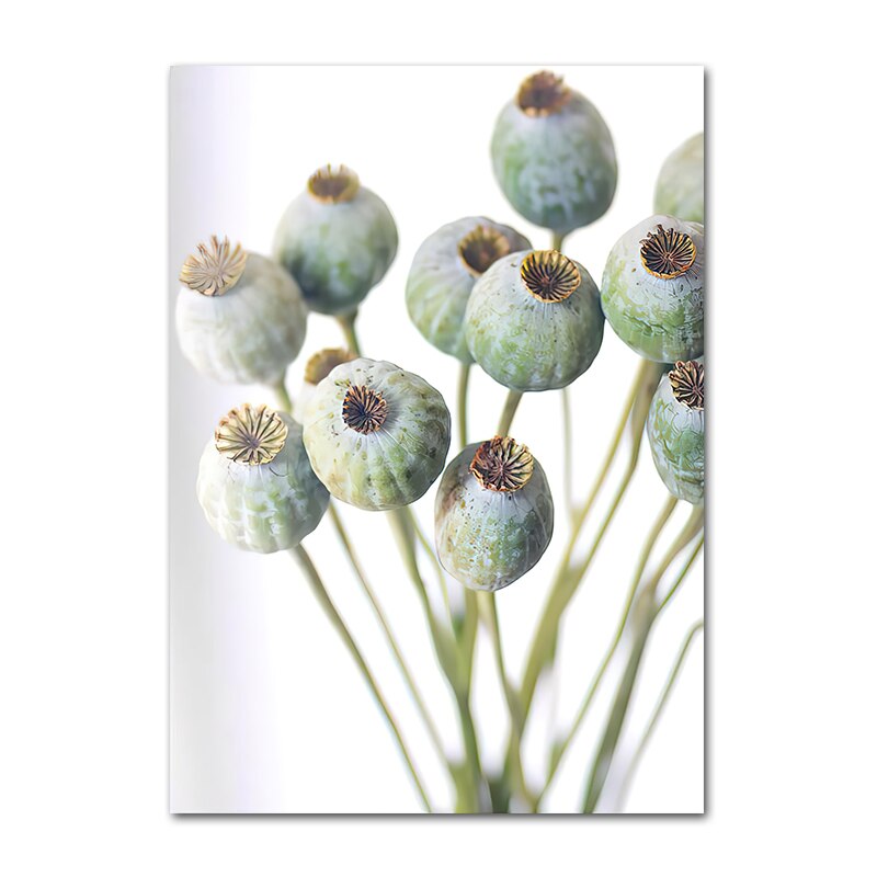 Lvy Leaf Garland Plants Vine Poster Decorative Painting for Interior Room Wild Fruits Dandelion Art Print Landscape Picture