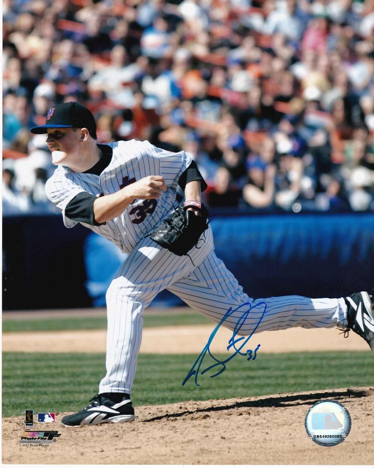 JOE SMITH NEW YORK METS ACTION SIGNED 8x10