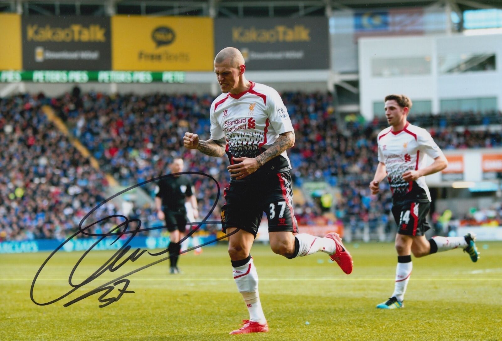 LIVERPOOL HAND SIGNED MARTIN SKRTEL 12X8 Photo Poster painting 6.