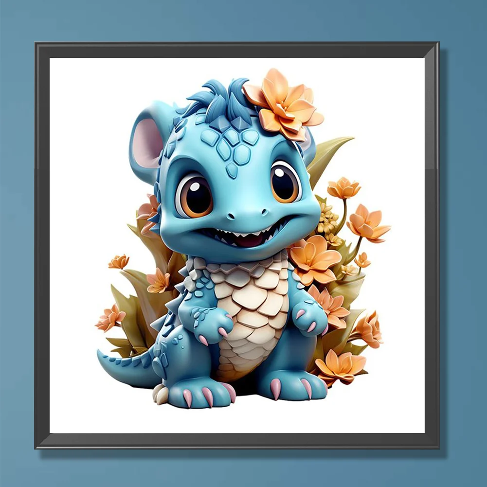 Full Round Diamond Painting 30*30cm - Little Dragon