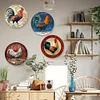 4PCS Rooster - Round Vintage Metal Signs Set - 30*30cm - Garden