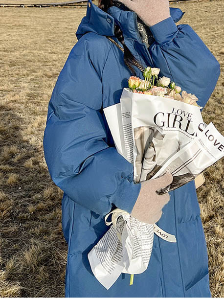 Women Long Sleeve Solid Zipper Loose Down Jacket Coats