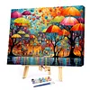 Umbrella Town-Framed oil painting by numbers 40*30CM