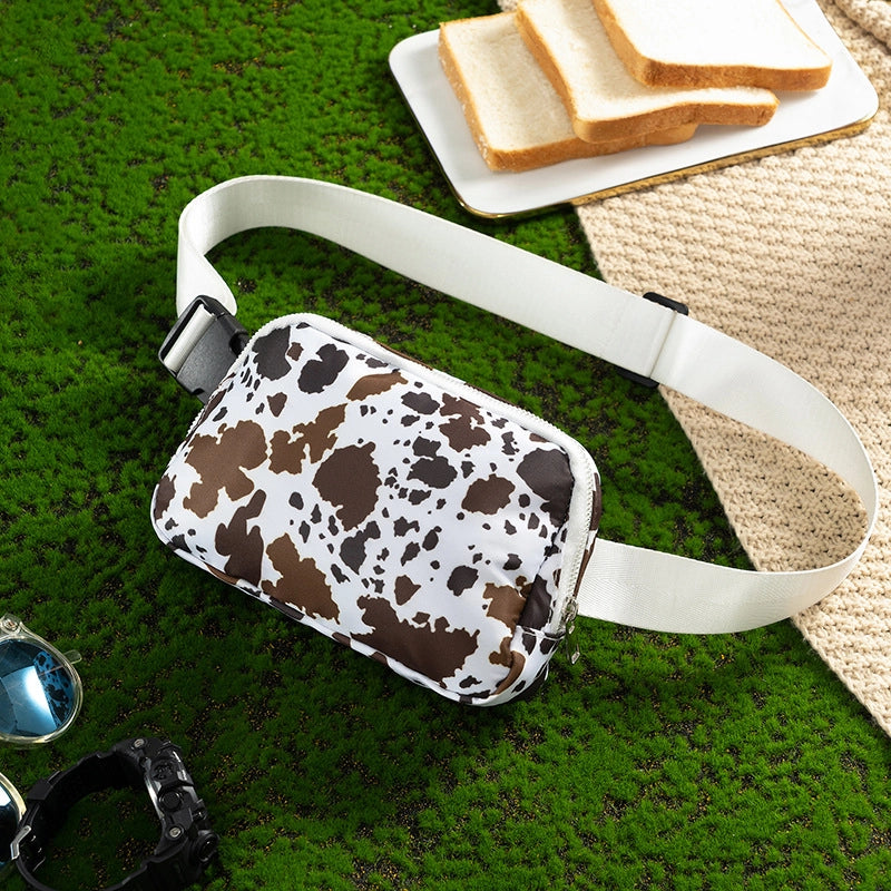 Unisex Classic Style Streetwear Leopard Nylon Waist Bags