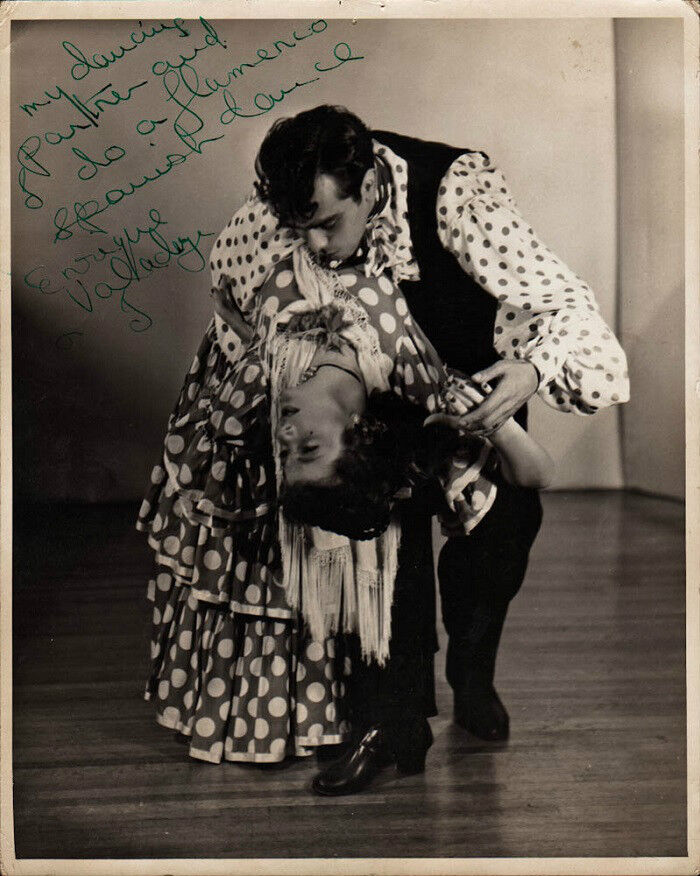 Vintage ENRIQUE VALADEZ Signed Photo Poster painting - Spanish Dancer