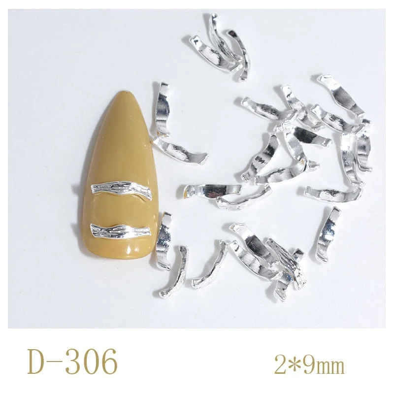 Nail Decoration Irregular Special Shaped Rutin Designs Metal Rhinestones 50 pcs/Set Nail Tips For Beauty Salons-Nail Inspo