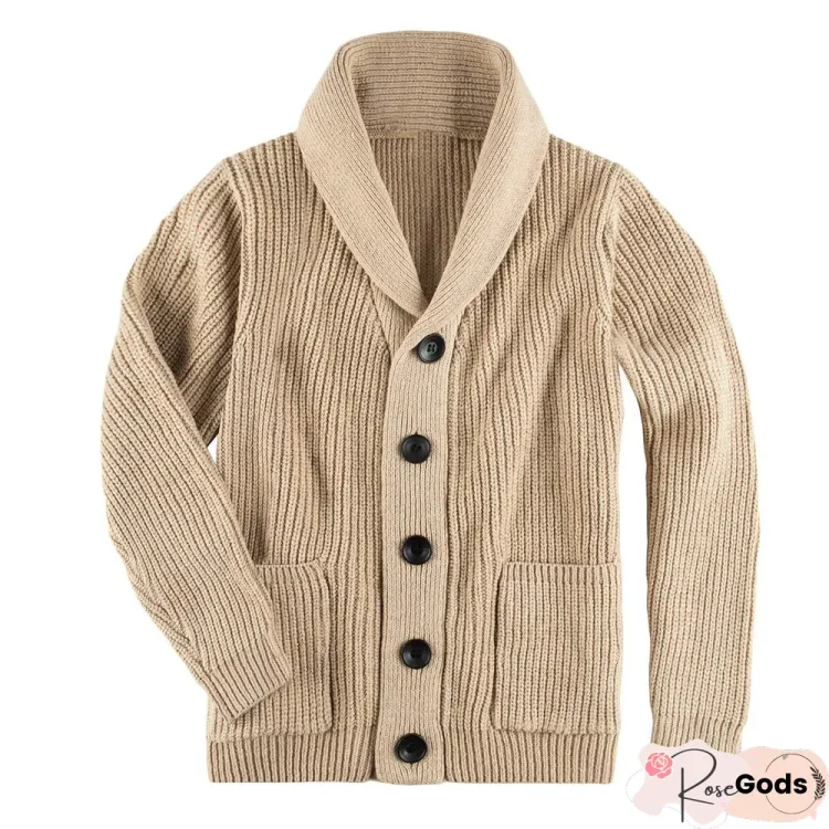 Men's Sweater Turtleneck Single Breasted Pocket Jacket Sweater Cardigan