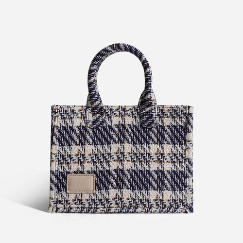 Niche Design Tote Women Shoulder Bag Winter Casual Shopping Bag-shaped Plaid Striped One-shoulder Slant Handbag for Women 2021