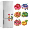 6Pcs Acrylic Special Shape Fruit Donut Diamond Painting Fridge Magnets