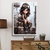 (US Only)Paint By Numbers Kit On Canvas DIY Oil Art Girl on The Suitcase Picture 50x70cm