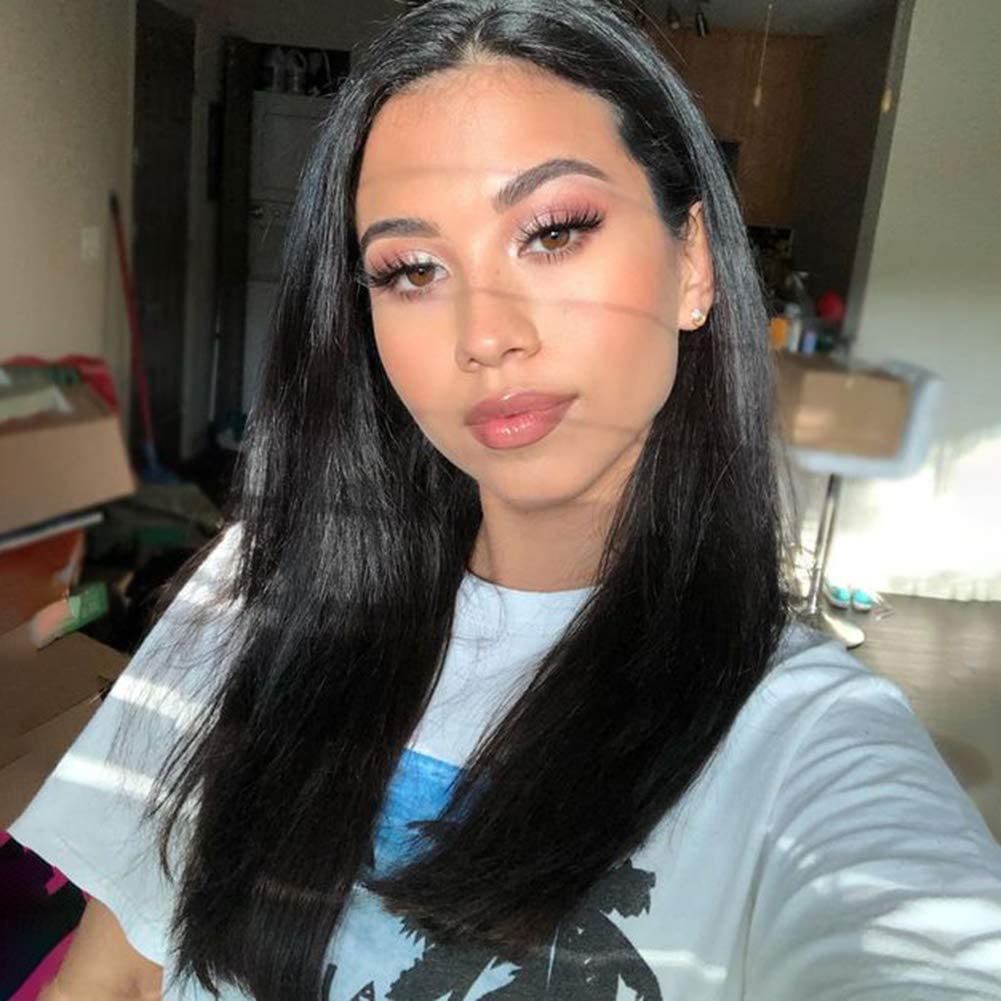 Wignee Straight 2x4 Lace Part Human Hair Wig Middle Part Glueless Black Wig Wignee hair