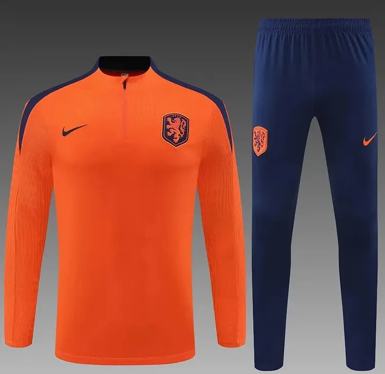 24-25 Netherlands orange training suit half-pull set