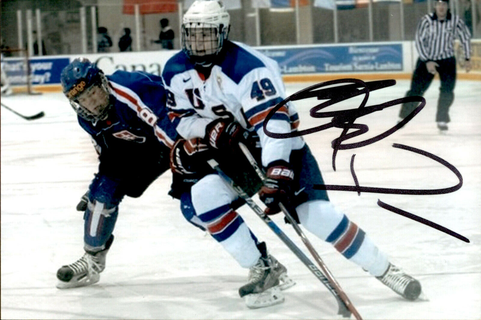 Max Jones SIGNED 4x6 Photo Poster painting TEAM USA / LONDON KNIGHTS / ANAHEIM DUCKS